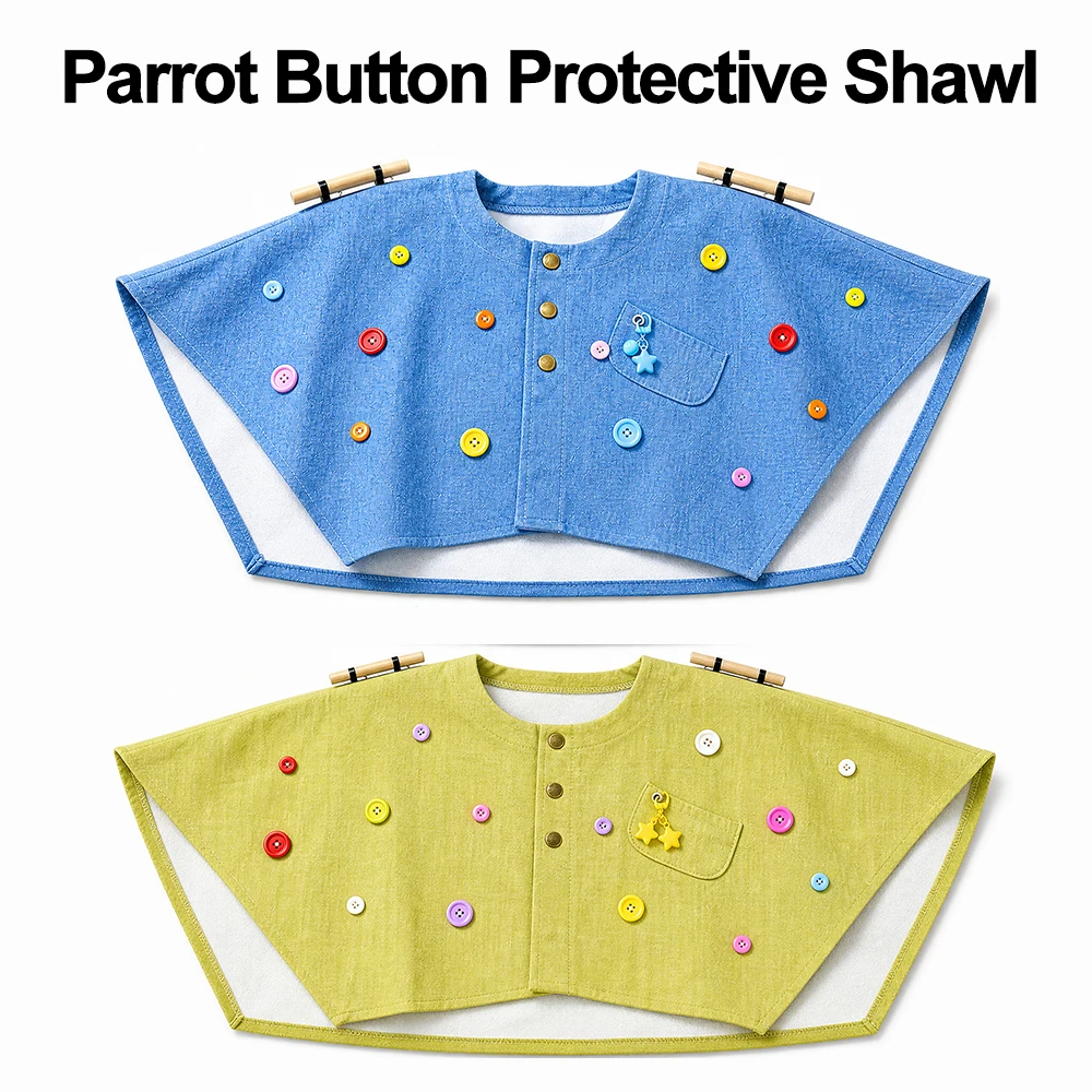 Bird Training Shawl with Wooden Shoulder Perch Anti-Scratch Anti-Bite Parrot Protector Poop Catcher Indoor Outdoor Interaction