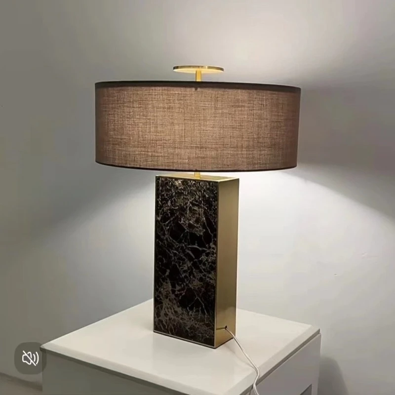 Modern light luxury living room bedroom study bedside decoration advanced marble desk lamp