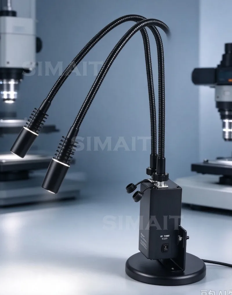 6500K Desktop Gooseneck LED Spot Light Stereo Microscope Side Illuminator for Industrial Camera Lab Inspection