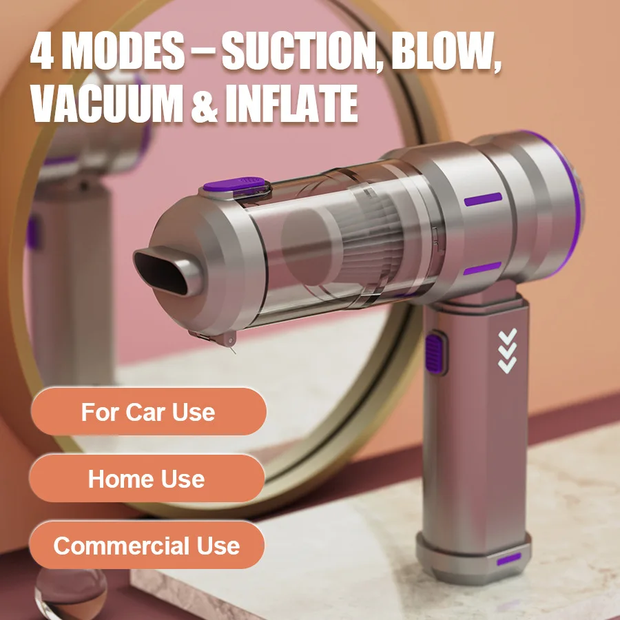 

Автомобильный пылесос с функцией всасывания и выдувания, беспроводной портативный ручной пылесос с бесщеточным двигателем для дома