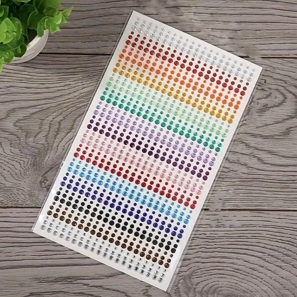 900PCS Rhinestones Stickers Eyes DIY Rainbow Color Patch Festival Makeup Jewels Stickers Bright Stickers for The Face Jewelry