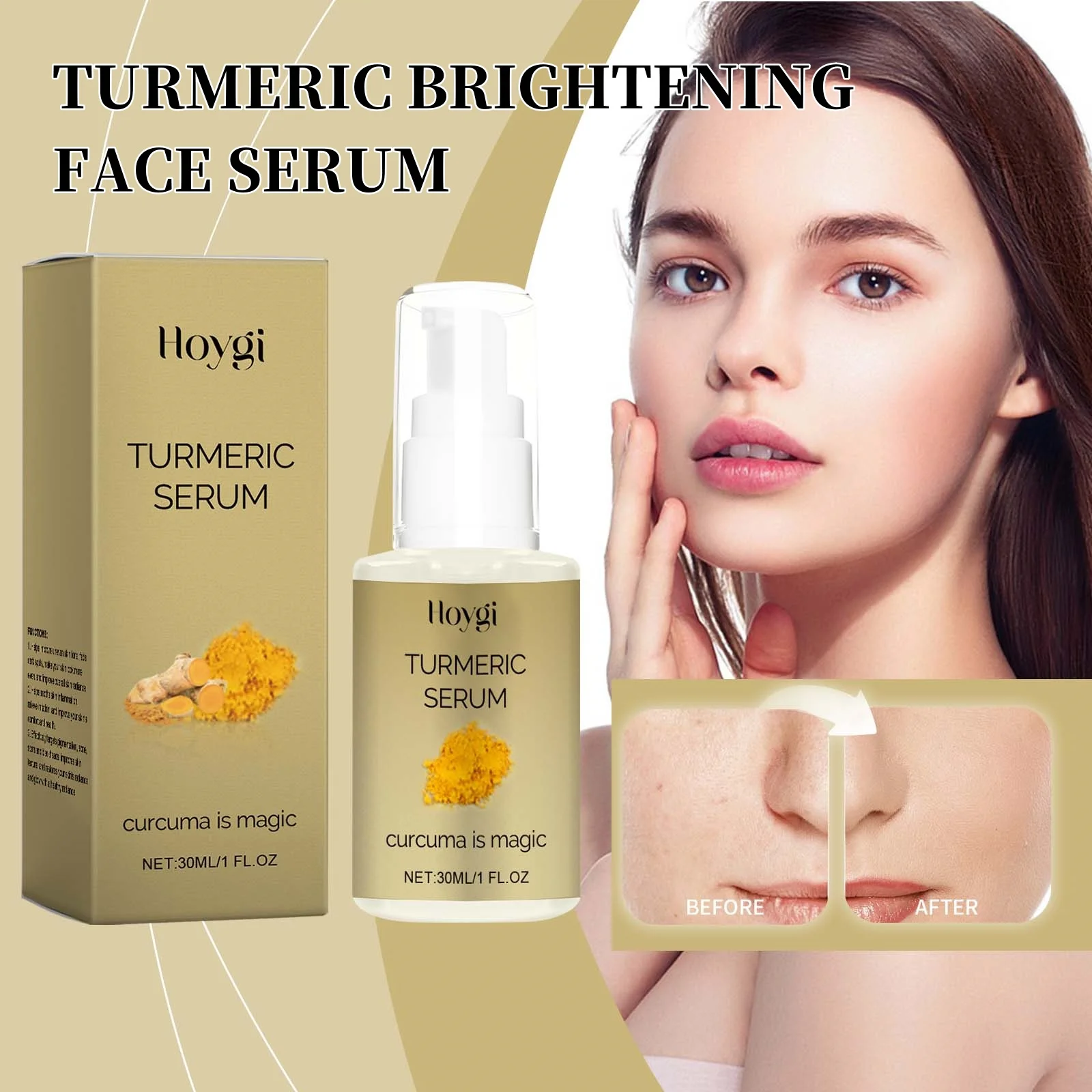 

Turmeric Facial Essence Improves Dull Skin and Spots.Soothes Sensitive Skin Supports Inflammated Skin Natural Facial Care Serum