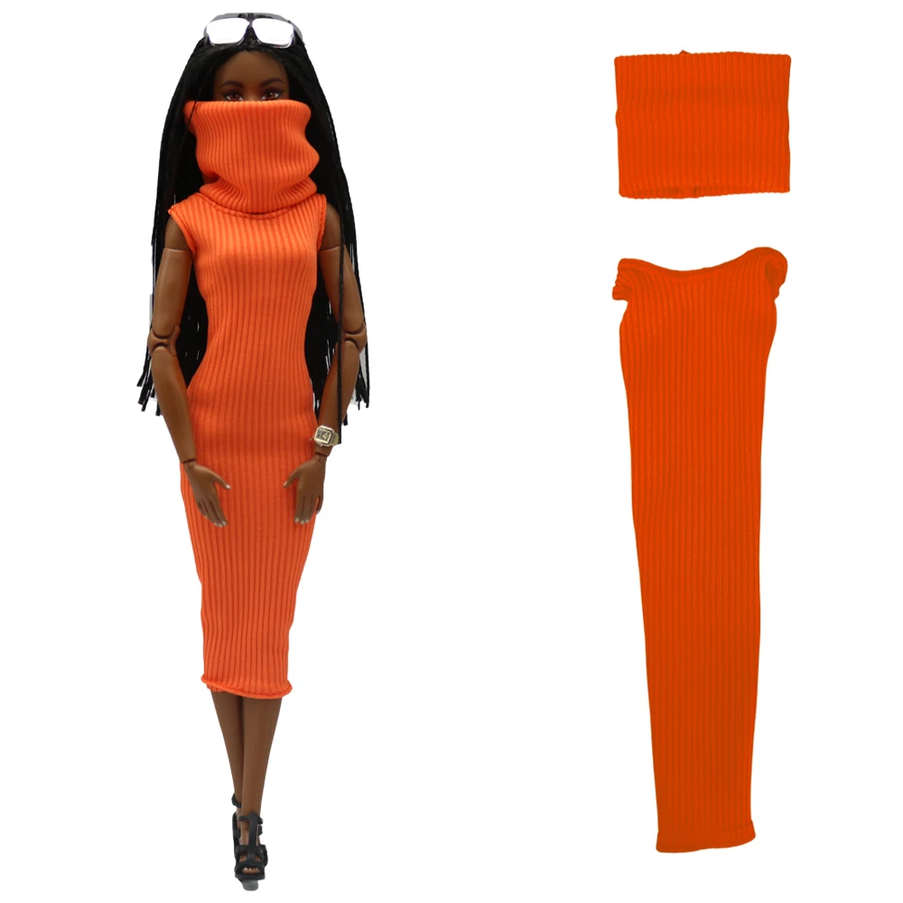 

New 30cm Doll Dress for 1/6 Doll Clothes Doll Accessories Fashion 1/6 Scarf Cover Elasticity Dress Set Daily Wear Clothing