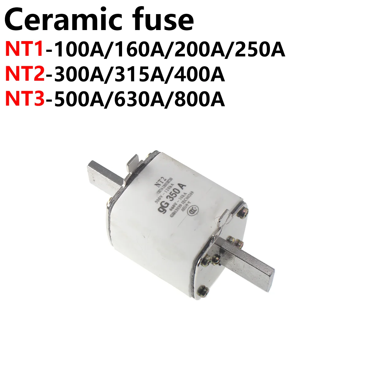 100A 125A 160A 200A 250A Fuse Base Fuses Holder RT36-1 NT1 NT2 NT3 NT36 Quick Fast Blow Ceramic Fuses