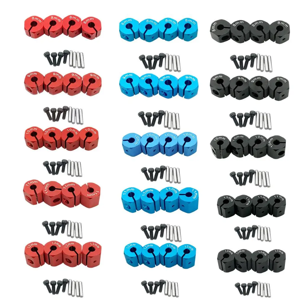 

4 Pieces 1:10 Scale Hex Wheel Hubs Upgrade Parts Replacement Accessory for SCX10 CC01 Wraith 90027 90034 RC Car Accessory