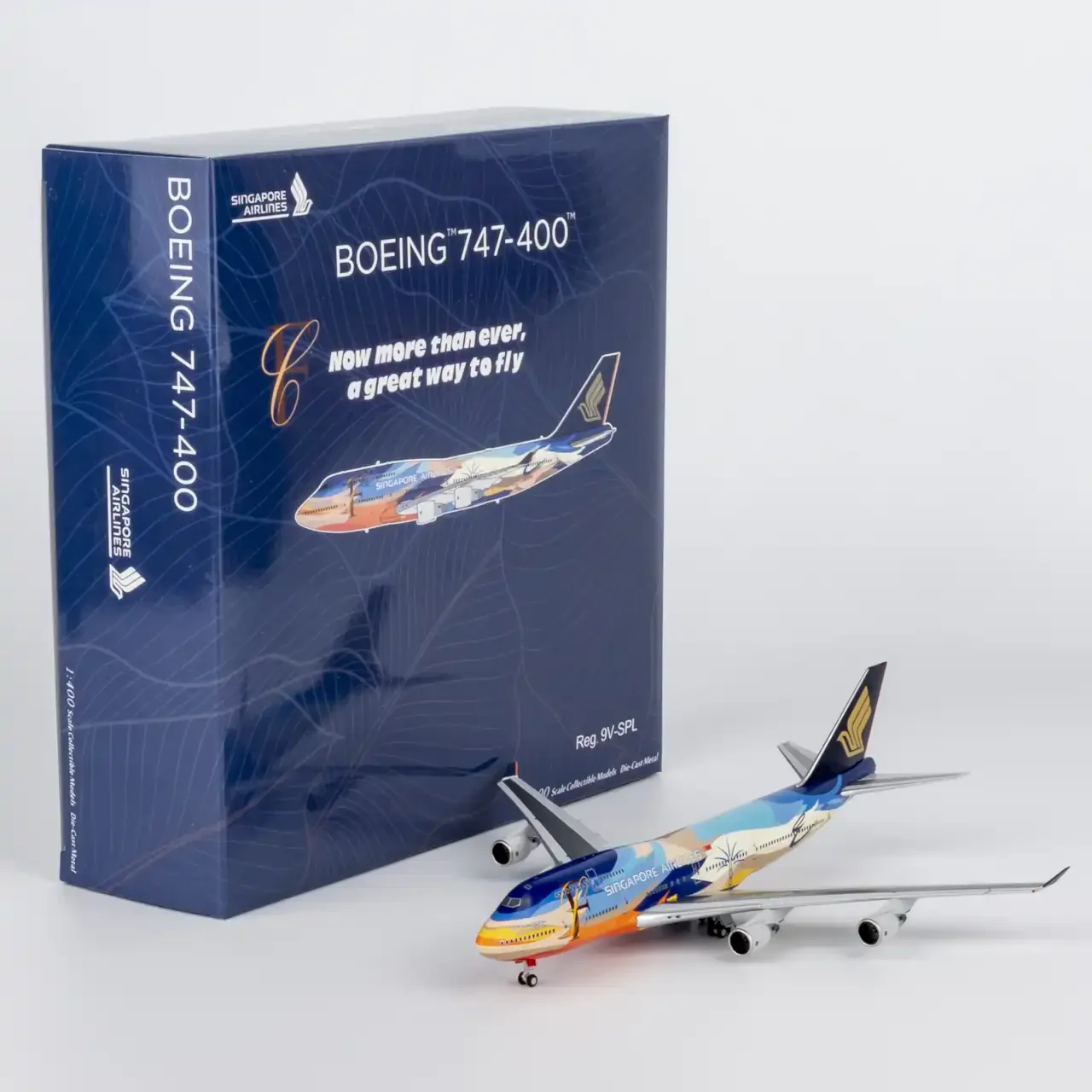

04011 Коллекционный самолет из сплава, подарочные модели NG 1:400 Singapore Airlines Boeing B747-400, литая под давлением модель самолета 9 В-SPL