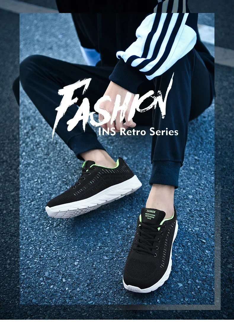 Men Fashion Sports Running Jogging Shoes Casual Sneakers Lace Up Breathable Mesh Light Tennis Outdoor Walking_vogvips.com
