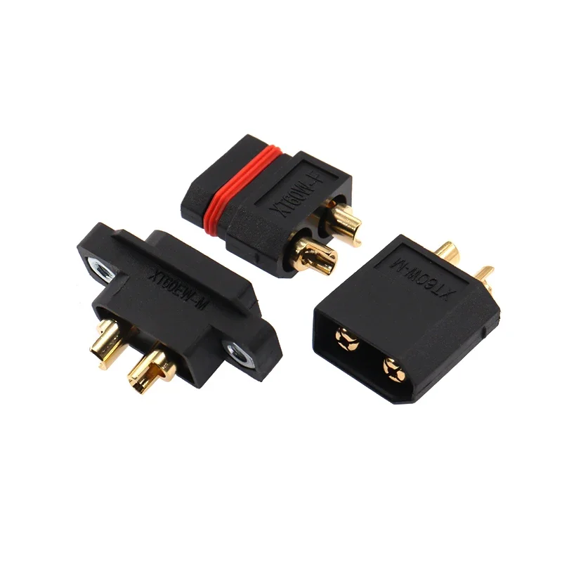 25pcs XT60 XT60W XT60EW Waterproof Plug Gold-Plated Bullet Connectors Male Female Lithium Battery Power Charging Interface