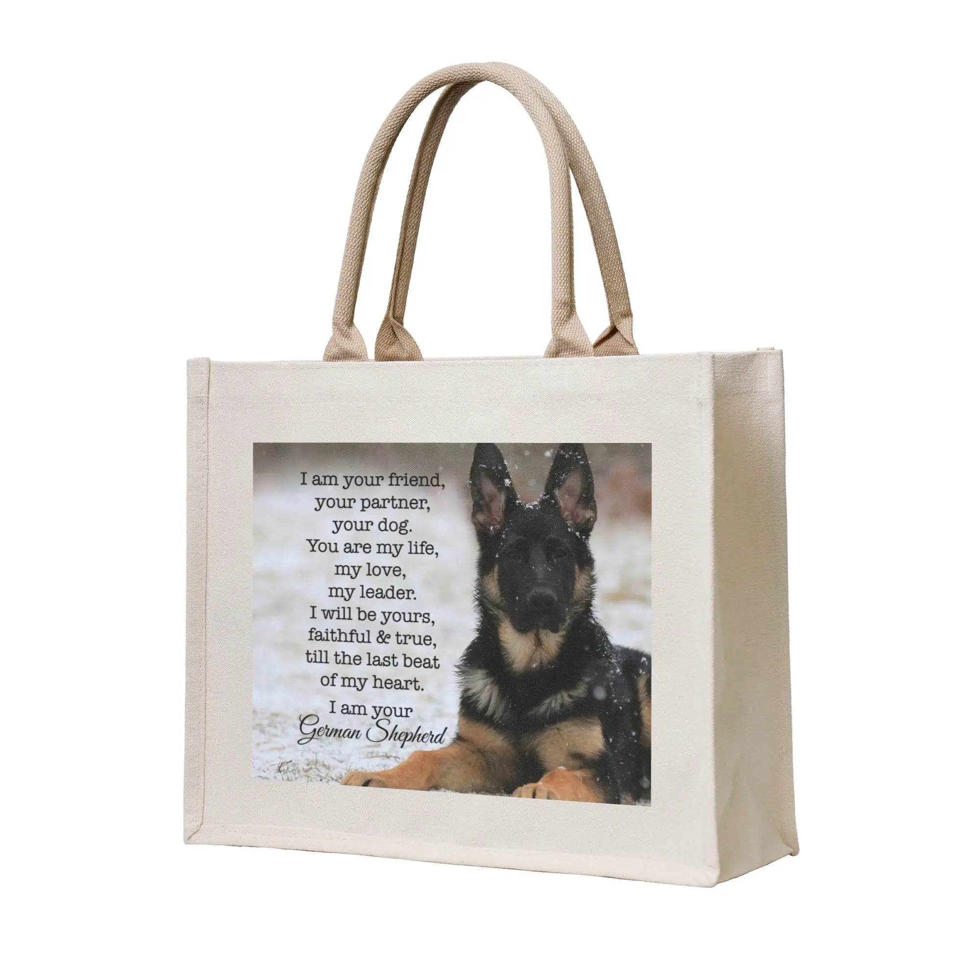 I Am Your German Shepherd Groceries Shopping Bag Custom Shopper Shoulder Tote Bags Big Capacity Portable Dog Lover Handbag