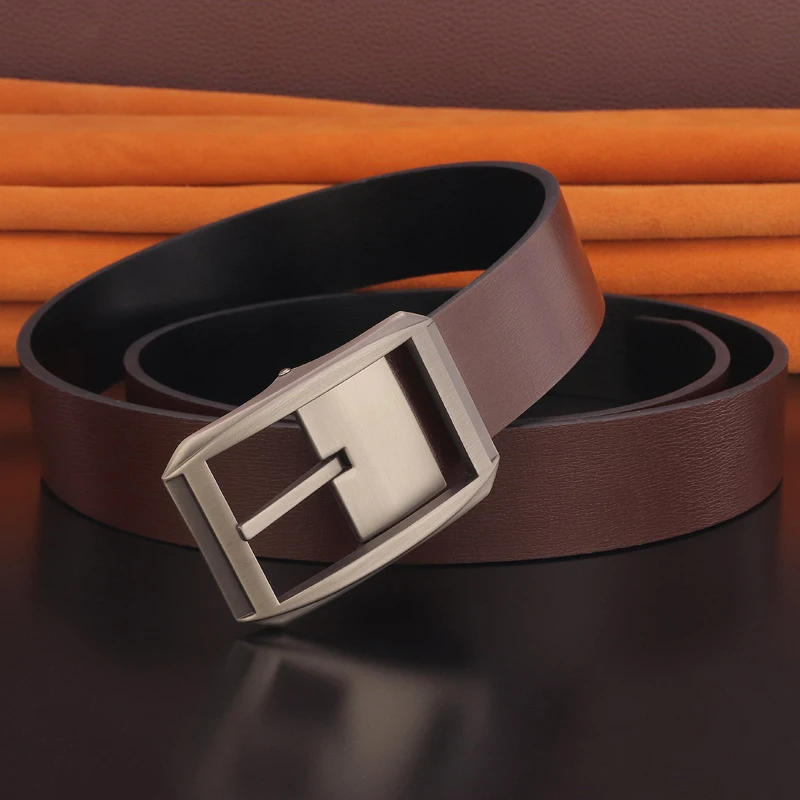 Personality Pin Buckle Fancy Vintage Genuine Leather Fashion Designers Belts Casual Luxury Brand Coffee Cowskin Ceinture Homme