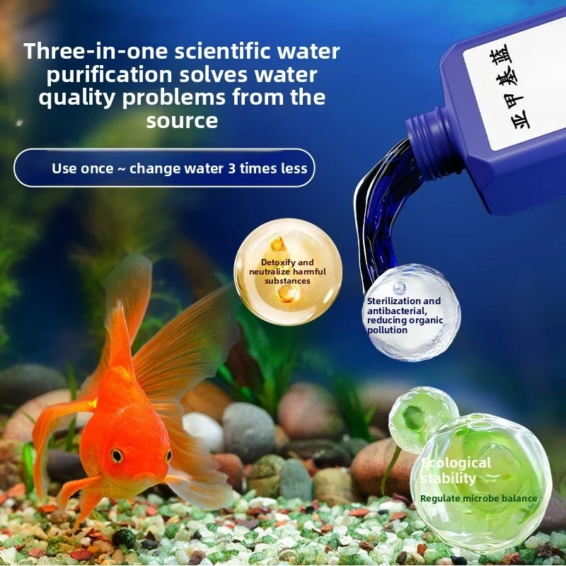 Concentrado azul de metileno de 200/500ml para purificador de agua de acuario 3 en 1 para desinfección de manchas blancas y limpiador de tratamiento de hongos