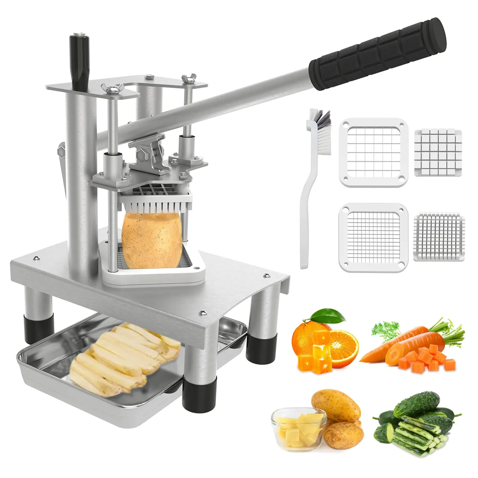 

New Condition Stainless Steel Vegetable Chopper Machine Cutter for Fruits Cucumbers French Fries Bakery Food Shop Hotel Use