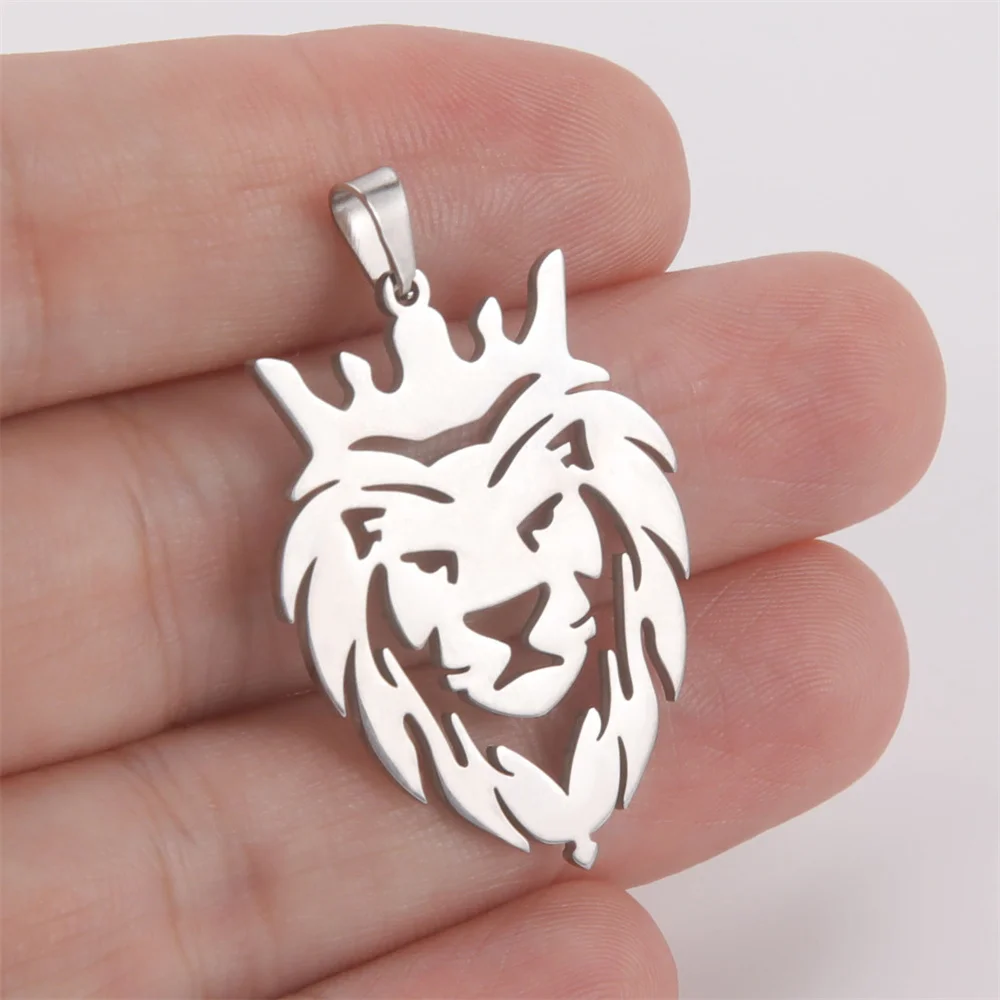 My Shape Crown Lion Charms DIY Bracelet Pendant Neacklace Accessories  Animal Pendant for Men's Chain Jewelry Making Findings