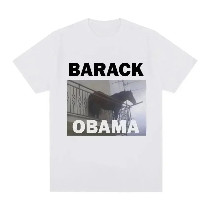 

Summer men's Barack Obama funny pattern T-shirt fashionable retro humor 100% cotton casual short-sleeved top