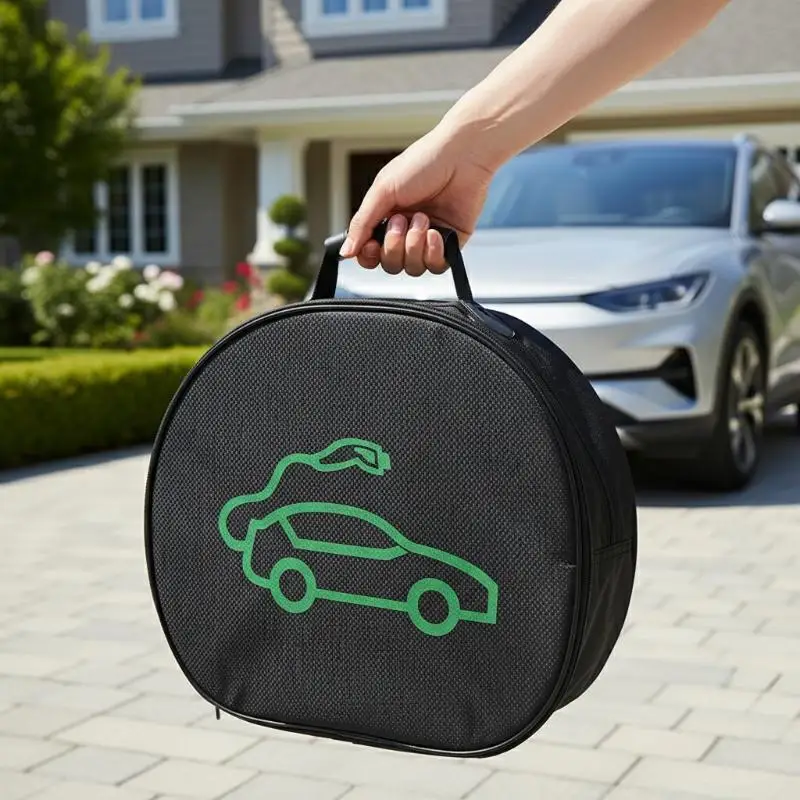 Electric Car Battery Jumper Cable Storage Bag Waterproof Material Durable Organizer for EV Rechargeable Gun Accessory Holder