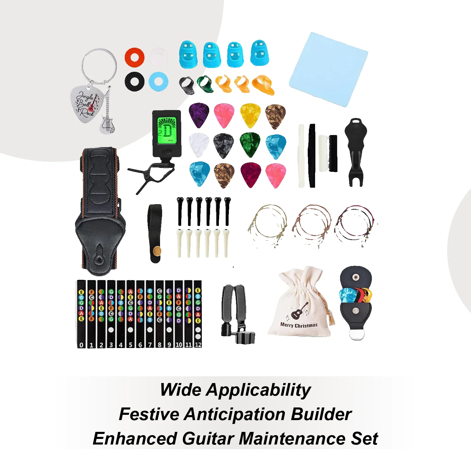 

Рождественский обратный отсчет, 24-дневные аксессуары для гитары, тюнер для электрогитары для взрослых, подростков, любителей музыки, бас-гитары, гавайской гитары