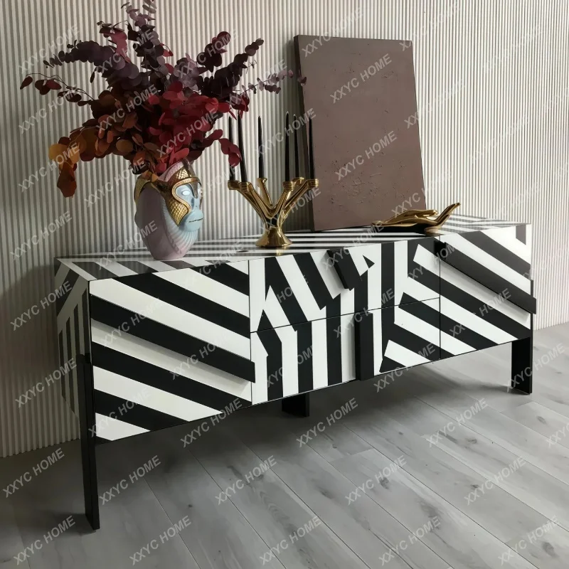 XX Modern Minimalist Painted Sideboard Solid Wood Entryway Cabinet Storage Buffet Tea Cabinet for Living Room