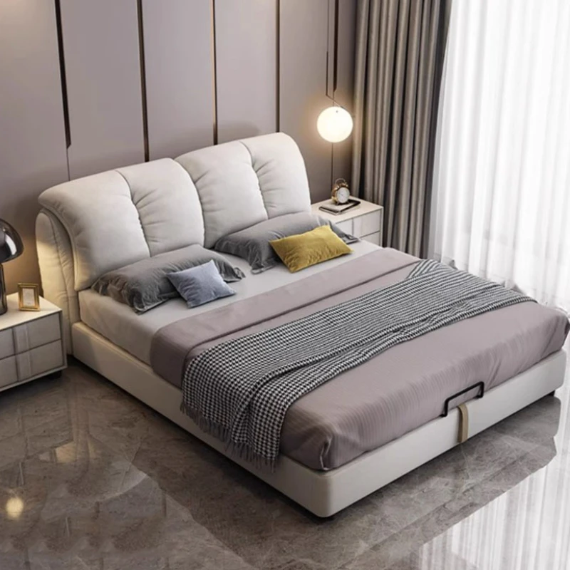 Glamorous Nordic Double Bed Frame Modular Modern Luxury Headboard Bed Frame High End Platform Camas De Casal Bedroom Furniture