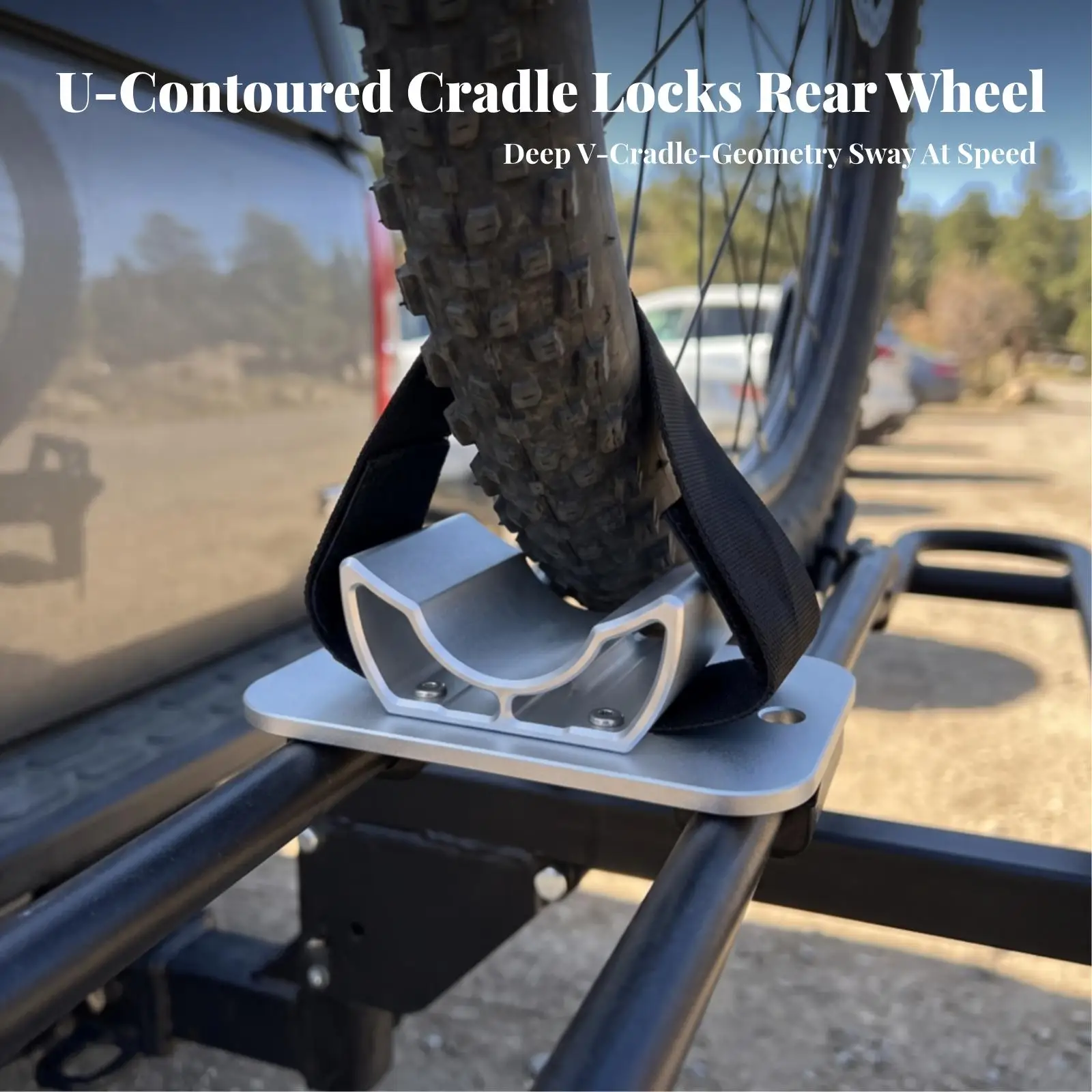 Adjustable Bike Rear Wheel Holder | Aluminum Alloy Construction, Space-Saving Compact Design, Rear Wheel Mount with Strap, for