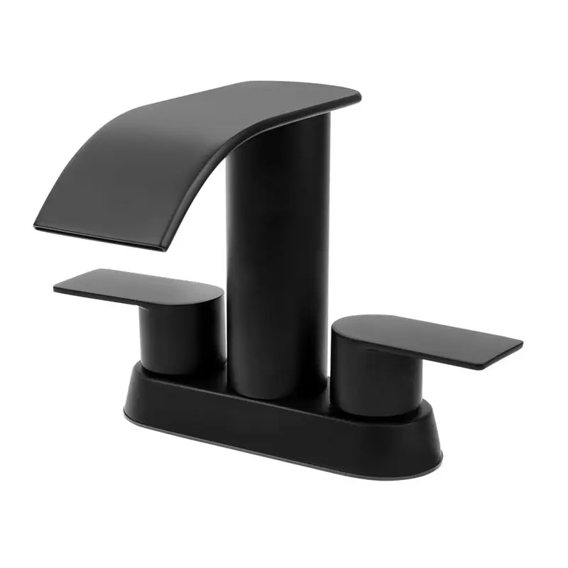 

ABMS-Waterfall Bathroom Faucet, Bathroom Sink Faucet, Stainless Steel Lead-Free 2 Handle Faucet For Wash Basin 2 Or 3 Holes