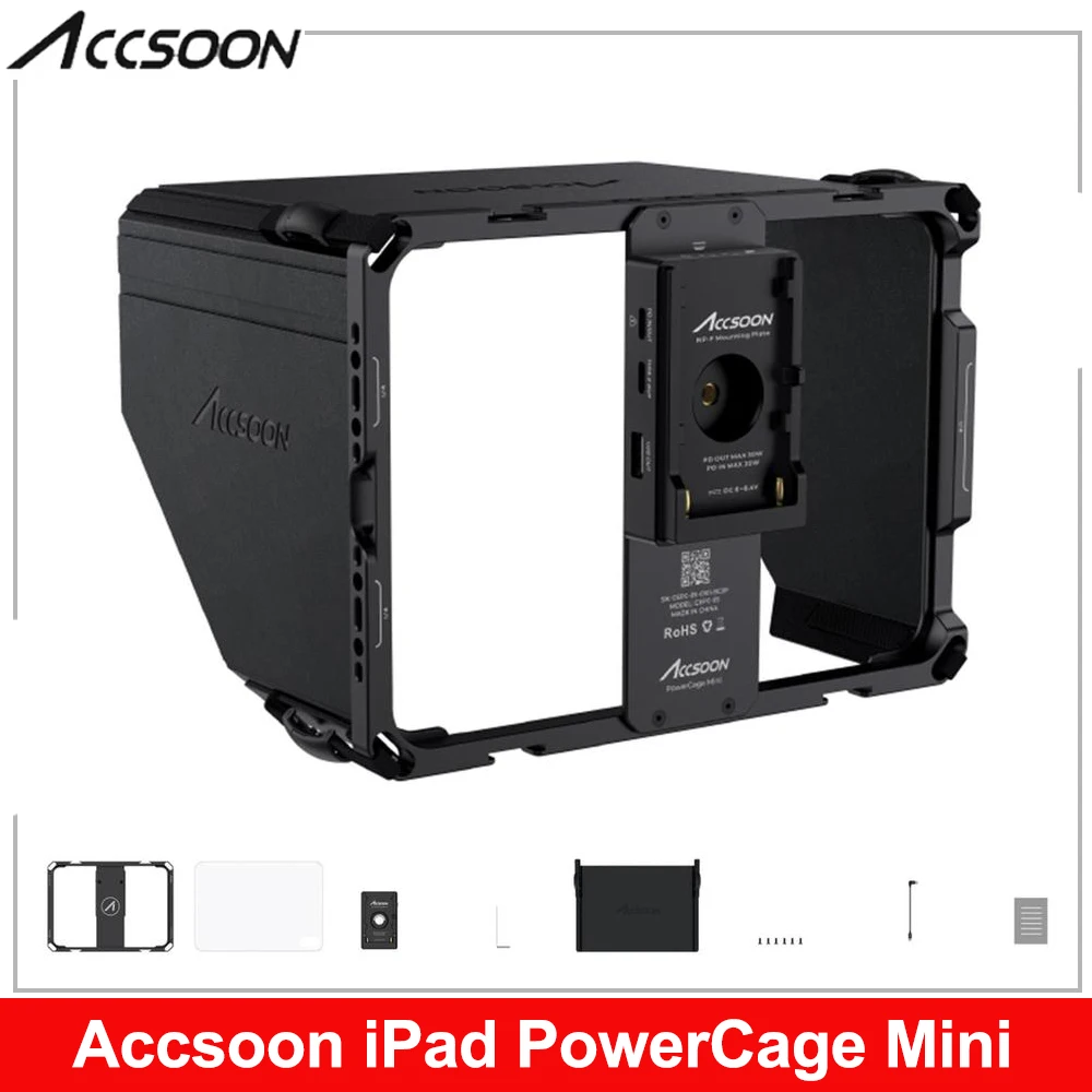 

Accsoon PowerCage Mini для Ipad Cage Mini6 8,3 дюйма с Sunhood NP-F Зарядка аккумулятора для SeeMo/SeeMo pro 4K Аксессуары