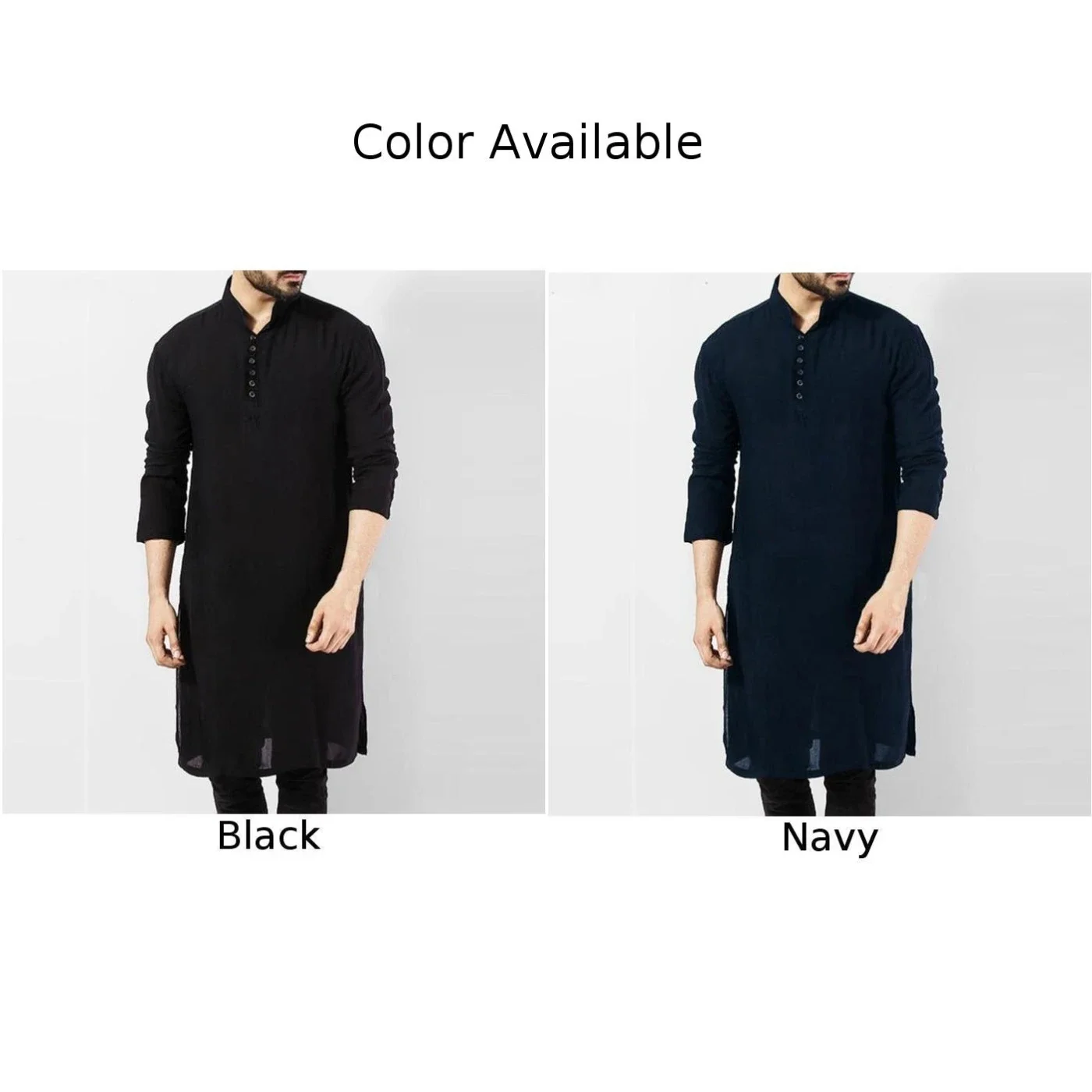 Mens Indian Traditional Kurta Shirt Long Sleeve Ethnic Kaftan Shirt Blouse Tunic Shirts