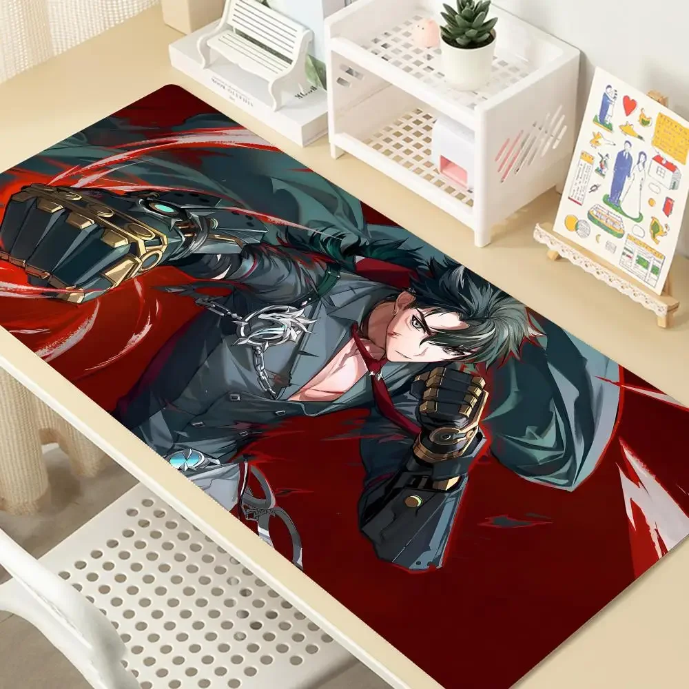 Anime Genshin Impact Wriothesley Mousepad Large Gaming Mouse Pad LockEdge Thickened Computer Keyboard Table Desk Mat