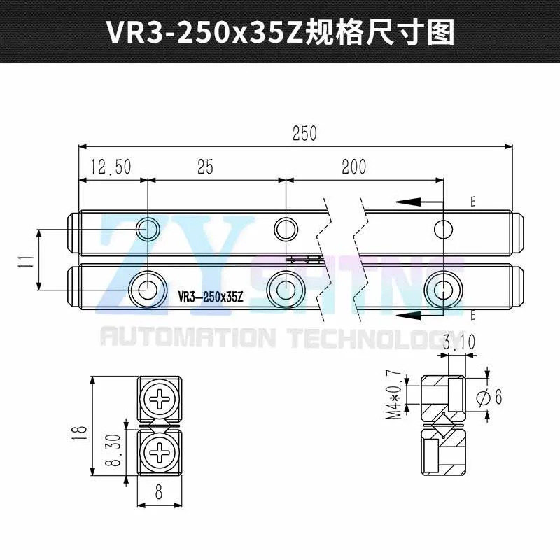 VR3 CRW3 NV3 SV Cross Roller Guide VR3075/3050/3100/3125 VR3-50/70/100/125/150 hoge precisie lineaire beweging Hoge snelheid, laag geluidsniveau
