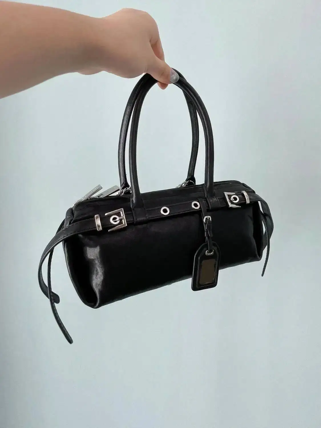 Bloom High Street Brown Y2k Hand Women Hot Girls Pu Leather Handle Chic Casual Handbag Female Fashionable Underarm Bag New