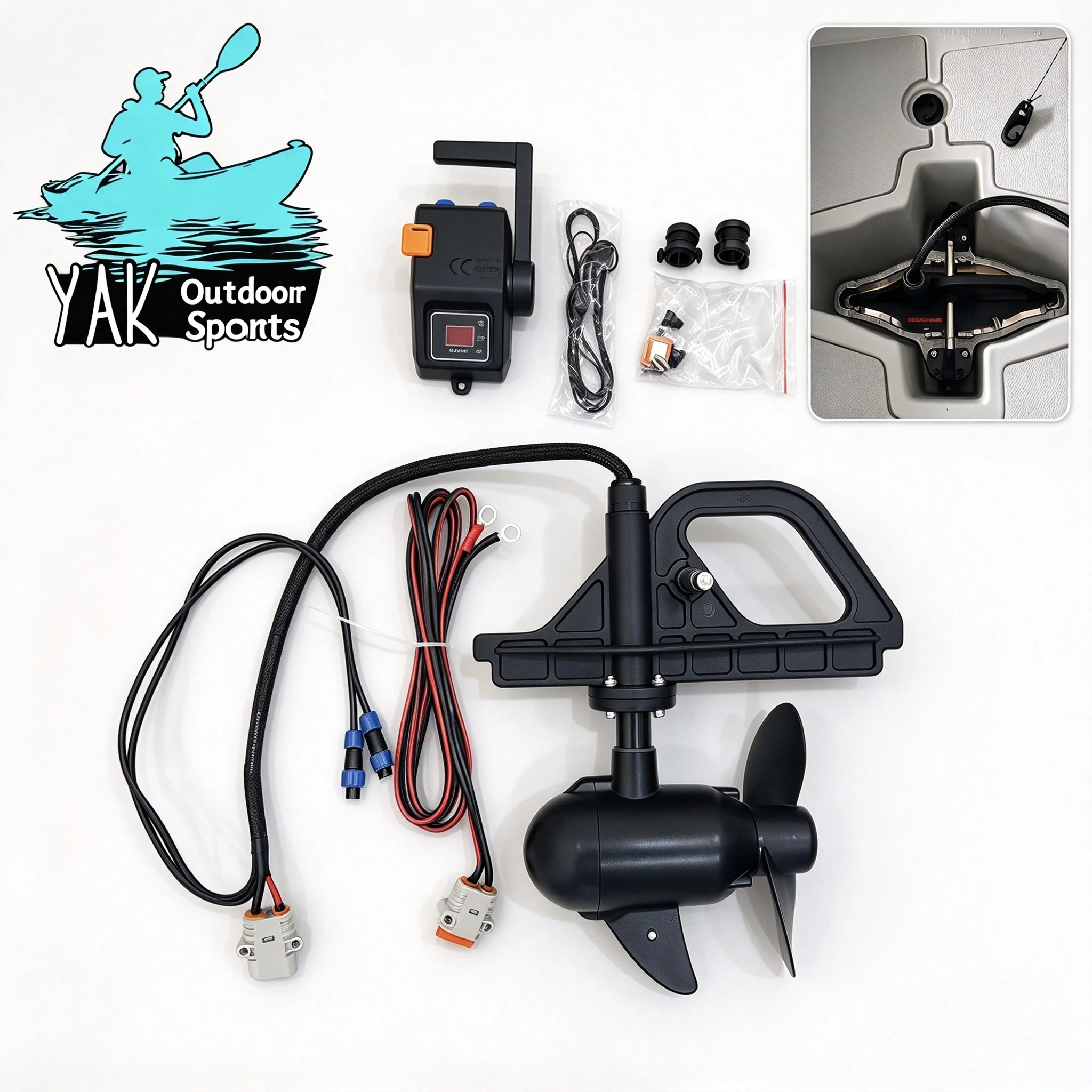 Yak 2026 New Aluminum Fishing Kayak Electric Outboard Motor 12V/24V Hybrid Brushless 55LBS-65LBS Infinitely Variable Speeds
