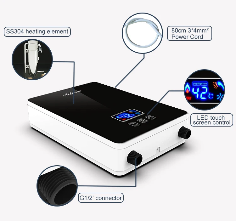 220V 6kw ドゥチャス 電気ロトプラス 25-55度 タンクレス電気温水器 浴室用ミニ給湯器