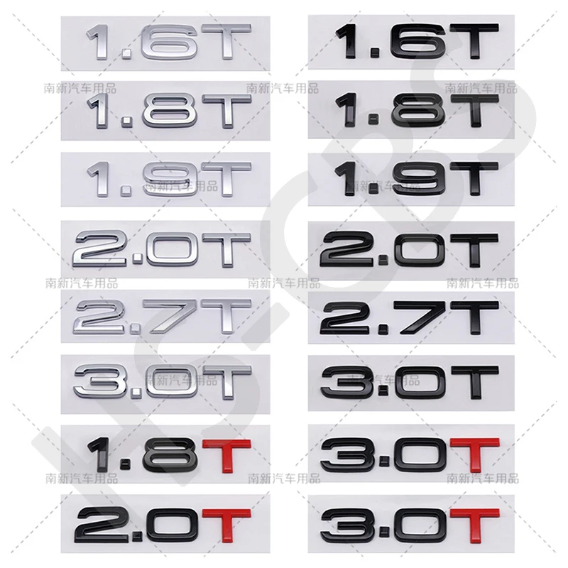 

3D ABS 2.7T 1.6T 3.0T Letter Logo 2.0T 1.9T 1.8T Car Rear Trunk Badge Emblem For A3 A4 A5 A6 A7 A8 Q2 Q3 Q5 Q7 Q8 Car Stickers