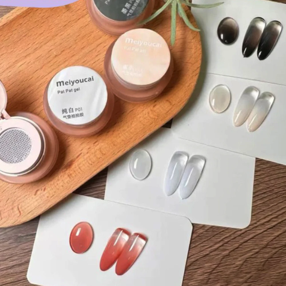 1 scatola di smalto gel per pittura rosa pesca Pat Texture opaca Colla per tappare le unghie con 1 cuscino d'aria Soak Off Smalto per unghie UV LED