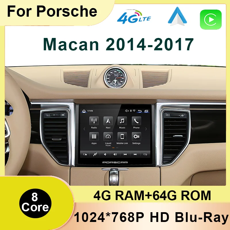 

Car Radio For Porsche Macan 2014-2017 Android 10 8Core 4+64GB GPS Multimedia Player With IPS HD Screen DSP 4G Carplay Auto WIFI