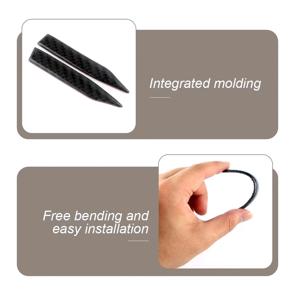 2 Pcs Carbon Fibre Rearview Mirror Anti Rub Strips Carbon Fiber Anti Collision Stickers Rearview Mirror Anti Collision Stickers