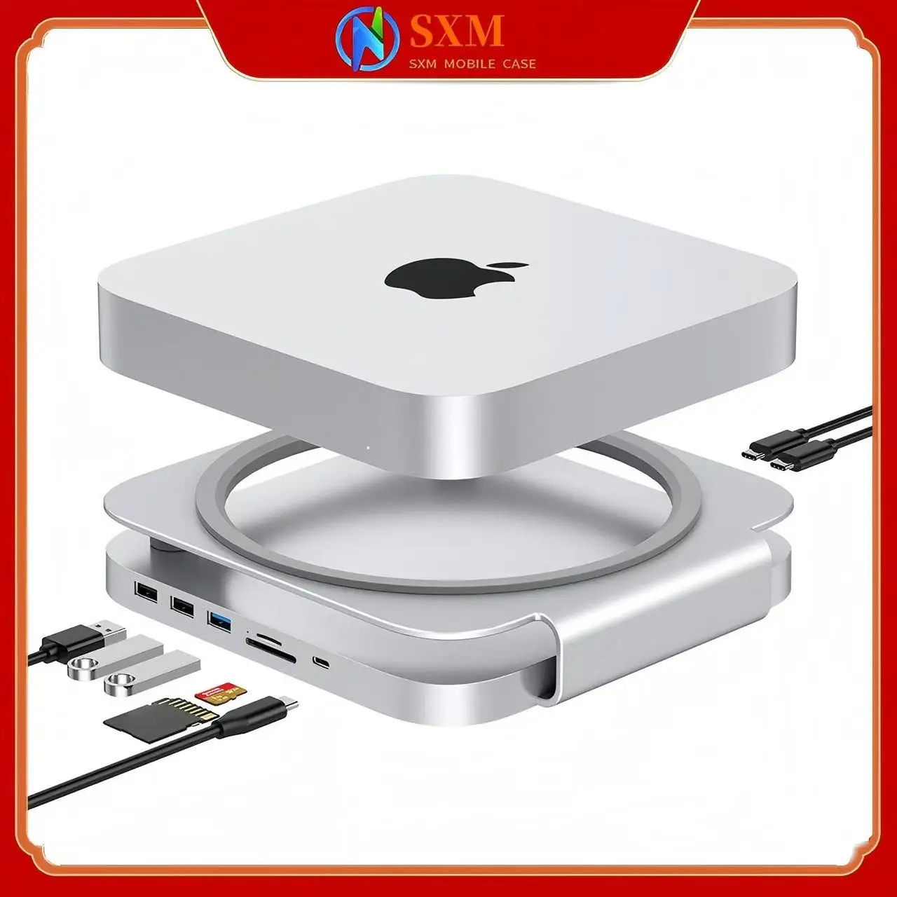 

Mac studio stand docking station hard drive enclosure M4 dock hub M1/M2/M4 HDMI port expansion
