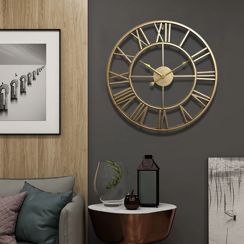 Luxury Nordic Wall Clocks Round Fashion Restaurant Minimalist Design Clock Wall Simple Creative Reloj De Pared Home Decoration
