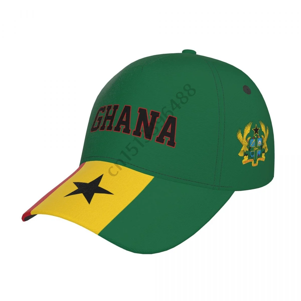 2025 Ghana Country Flag Soccer Hats Sun Baseball Cap Breathable Adjustable Men Women Outdoor Fishing Hat