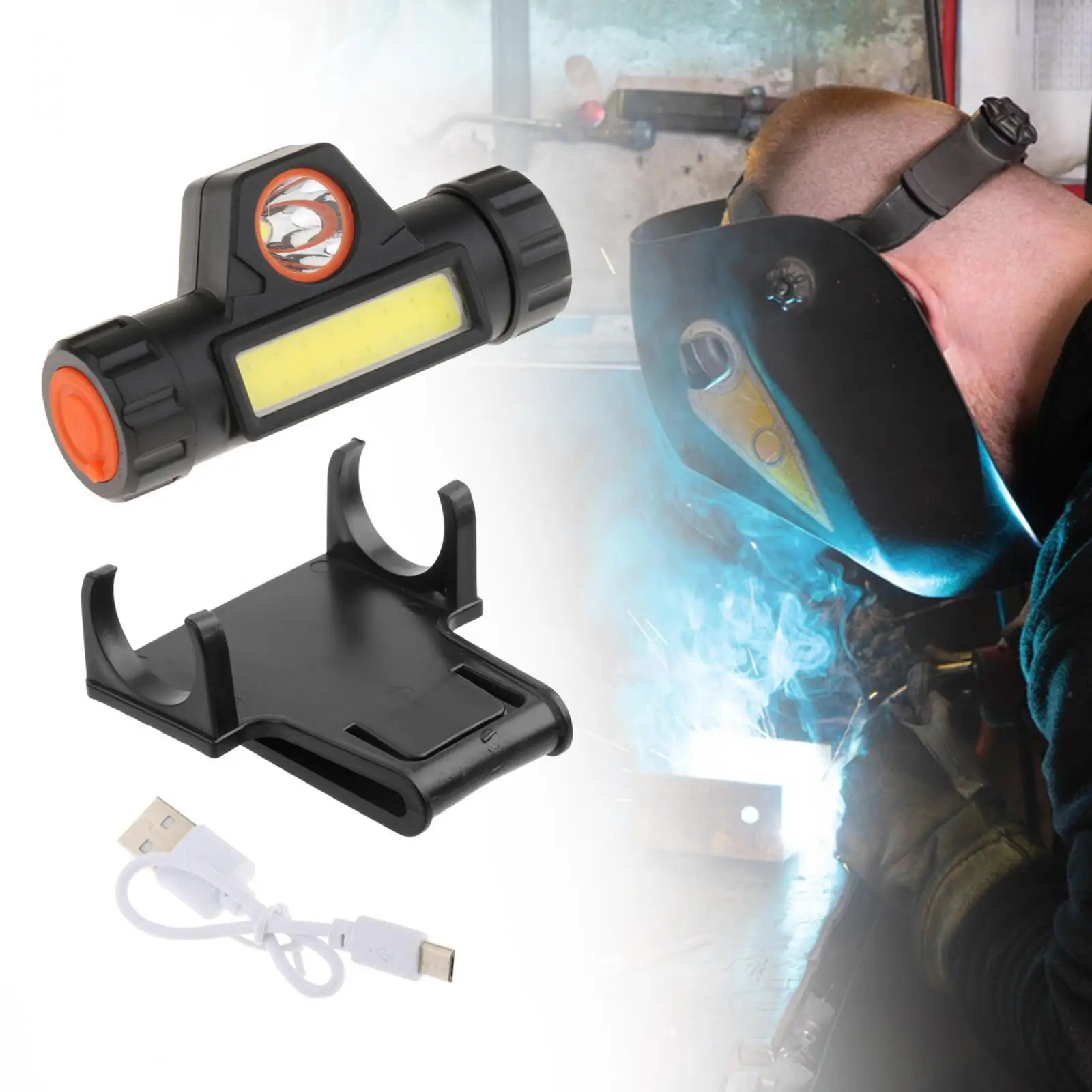 Headlight for Welding Helmet with Bracket Multipurpose Use Flashlight