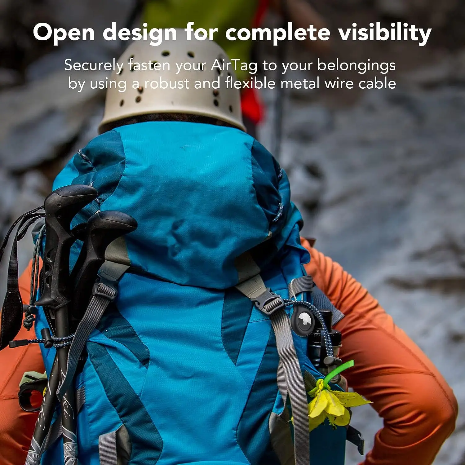 Funda para Apple Airtag, funda con etiqueta de aire antipérdida para bolsa de equipaje, mochila con llave para mascotas, Airtags con Cable de acero, llavero, accesorio