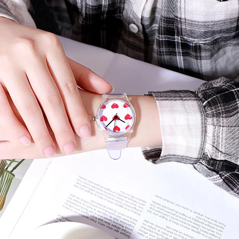 Nuovi orologi per bambini alla moda Orologio per bambini carino Orologi al quarzo con cinturino trasparente per ragazze Ragazzi Orologio da polso per bambini Orologio reloj