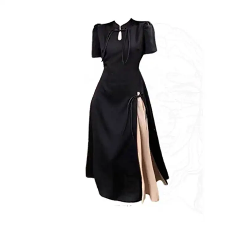 

plus Size Vintage Slimming Women's Dr Special Large 200 Pou Slit Gown Full Size Garment Ladies Faion Spring Autumn