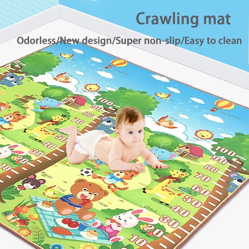 XPE Tappetino da gioco per bambini Non tossico Inodore 200x150 cm Tappetino in schiuma Rivestimento antiscivolo Tappeto di sicurezza reversibile su entrambi i lati per bambini di grandi dimensioni