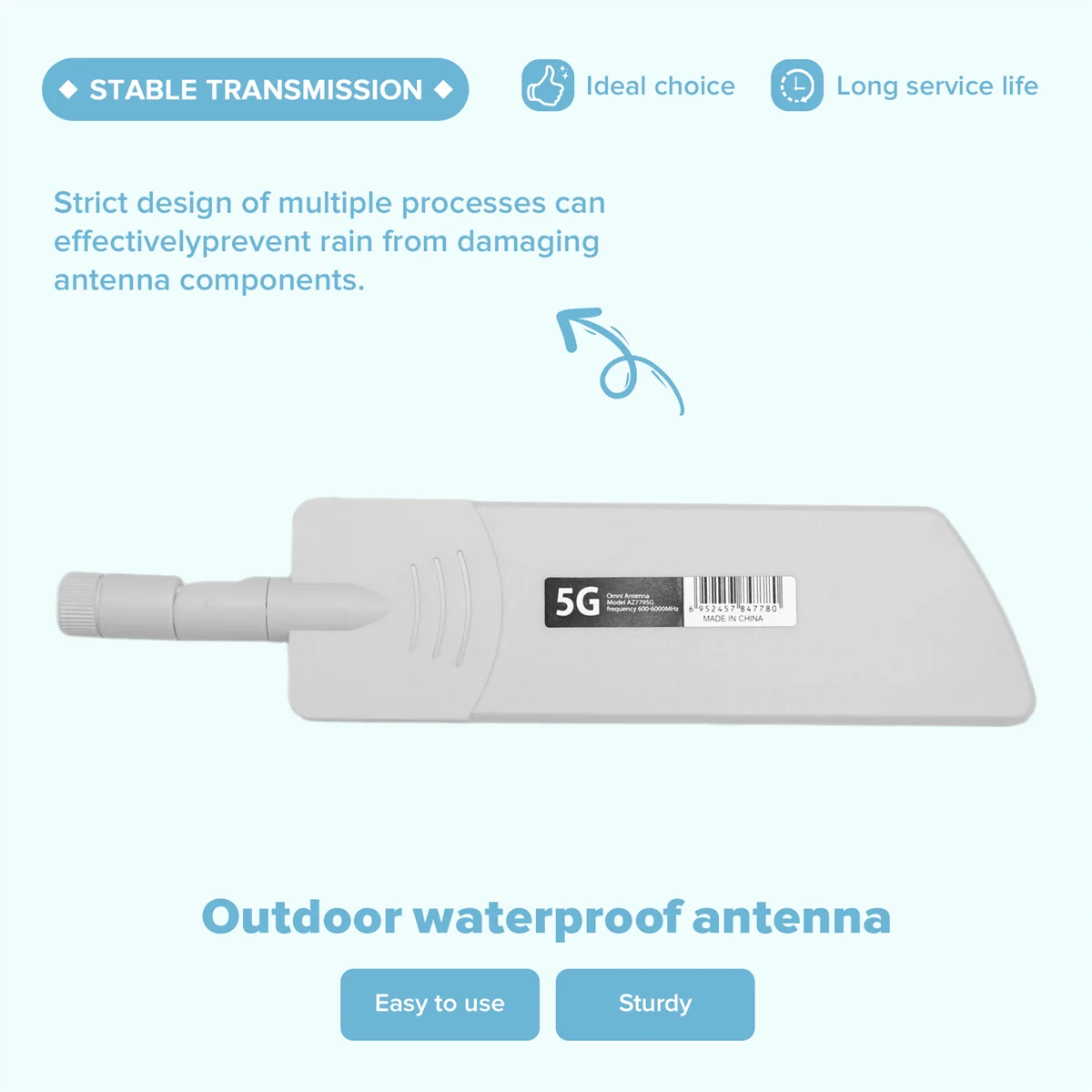 

Новый 3C-1PCS 5G/3G/4G/GSM полнодиапазонный Omni беспроводной смарт-метр модуль маршрутизатора усиление 40DBi антенна, белый SMA штекер