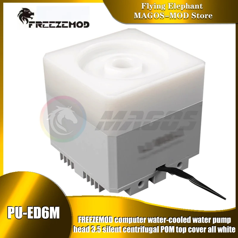 

FREEZEMOD PC Water Cooler Pump,Head 3.5m/ Flow 500L/H Silent Computer Cooler Computer Cooler POM White Cover PU-ED6M