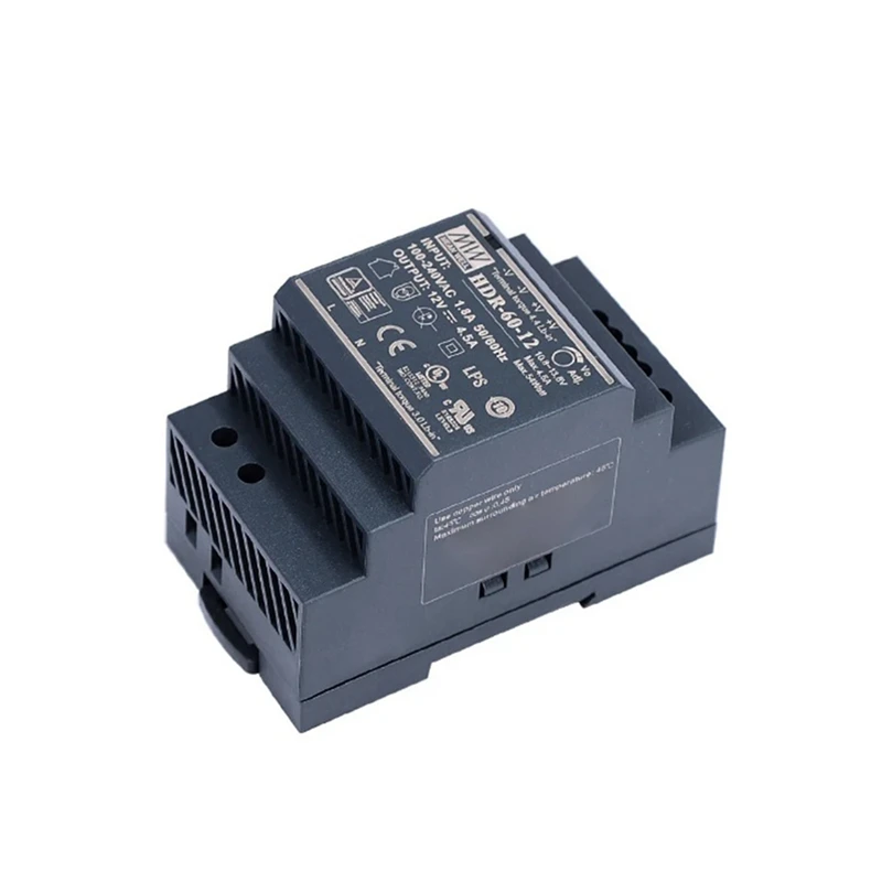 85-264V 12V 4.5A 54W Single Output Industrial DIN Rail Power Supply For Smart Home Automation Module Controller