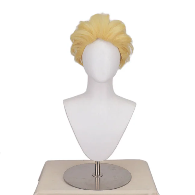 

Engine Cosplay Wig 30cm Yellow Golden Mixed Wigs For Men Cosplay Costumes Anime Wigs Heat Resistant Synthetic Hair