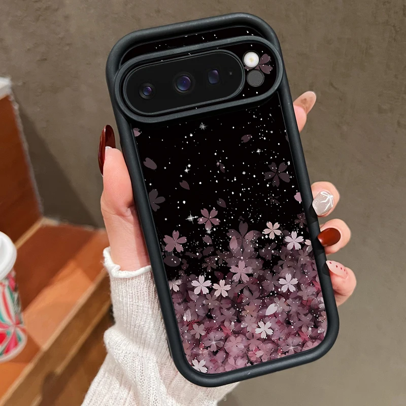 Kirschblüten-Handyhülle für Google Pixel 8A 8 Pro 9 Pro XL, stoßfest, einfarbig, weiche TPU-Silikonhülle für Pixel 9 8 Pro