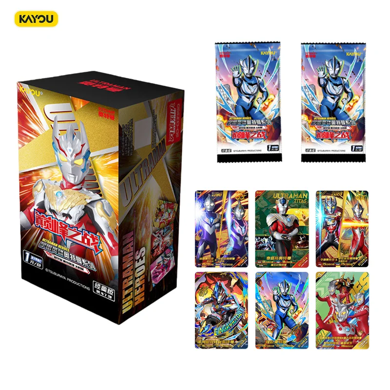 100% Original KAYOU Ultraman Ultra Heroes Classic 47. Edition Sammelkarten-Box, 36 Packungen Anime-Charakterkarten Spielzeug