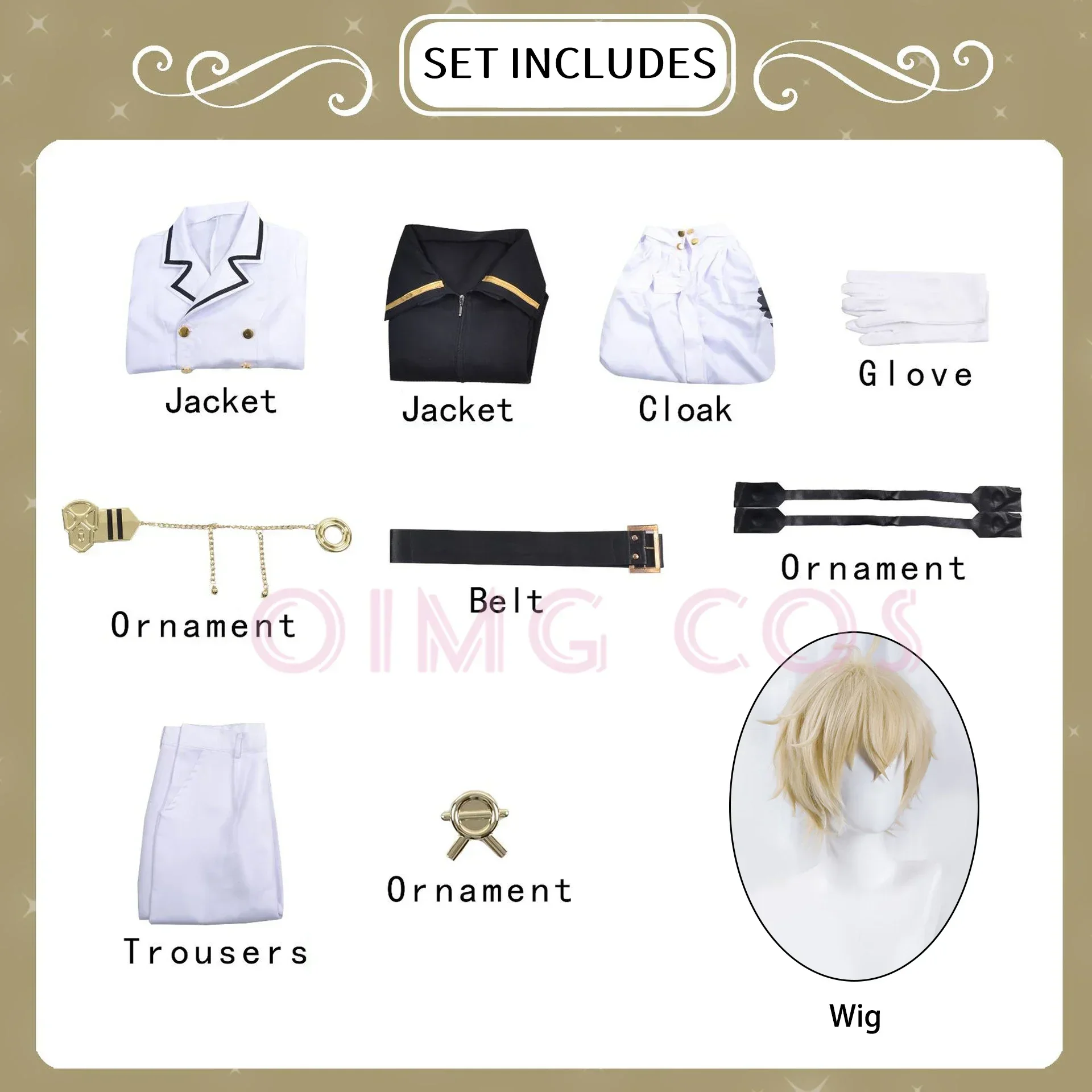 Serafino della fine Mikaela Hyakuya Costume Cosplay Parrucca uniforme Costumi cinesi Stile Anime Gioco di Halloween Splendore opulento